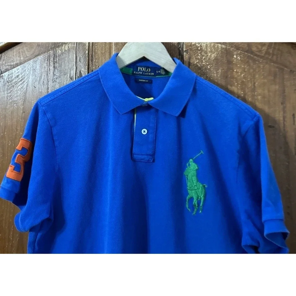 Polo Ralph Lauren Big Pony Custom Fit Polo Shirt Men's Large #3 Blue